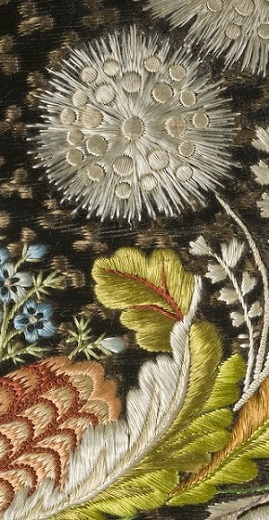 Embroidery detail, Man’s Suit, Europe, circa 1800.
